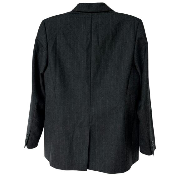 Vintage Pendleton Blazer Gray Red White Pinstriped Wool Jacket Women's Size 12 - Picture 2 of 9